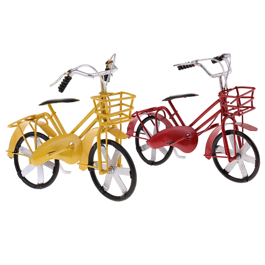 Artificial Exquisite Tin Bike  Model For Home Office Decoration