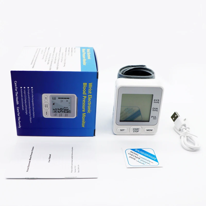 Voice USB Automatic Tonometer Digital Wrist Blood Pressure Monitor Tensiometro Pulse Rate Heart Monitor Sphygmomanometer