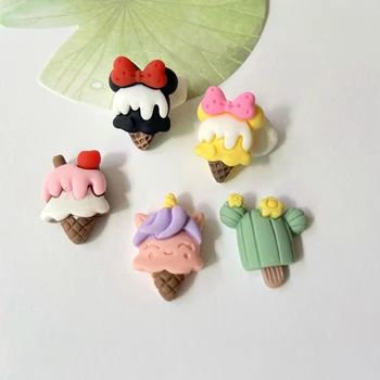 

50Pcs/lot Mini 3D Resin Ice Cream Cartoon Dessert Planar Home Decor Resin Cabochons Scrapbook Craft DIY Jewelry Accessories A83