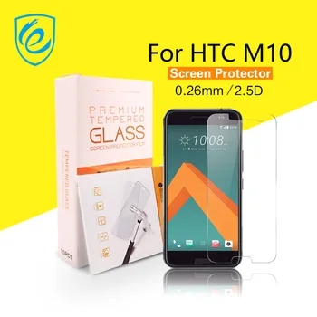 

10PCS/LOT 2.5D Rounded Edge Tempered Glass Screen Protector for HTC 10 One M10 Protective Ballistic Glass 9H Film