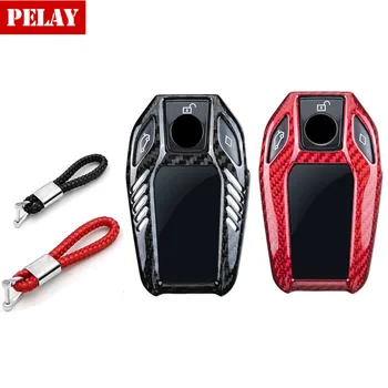 

Car Styling Pure Carbon Fiber Car Key Case Cover Shell bag For BMW 7 Series 730li 740li 750 530 6 Series GT X3 Car Accessories