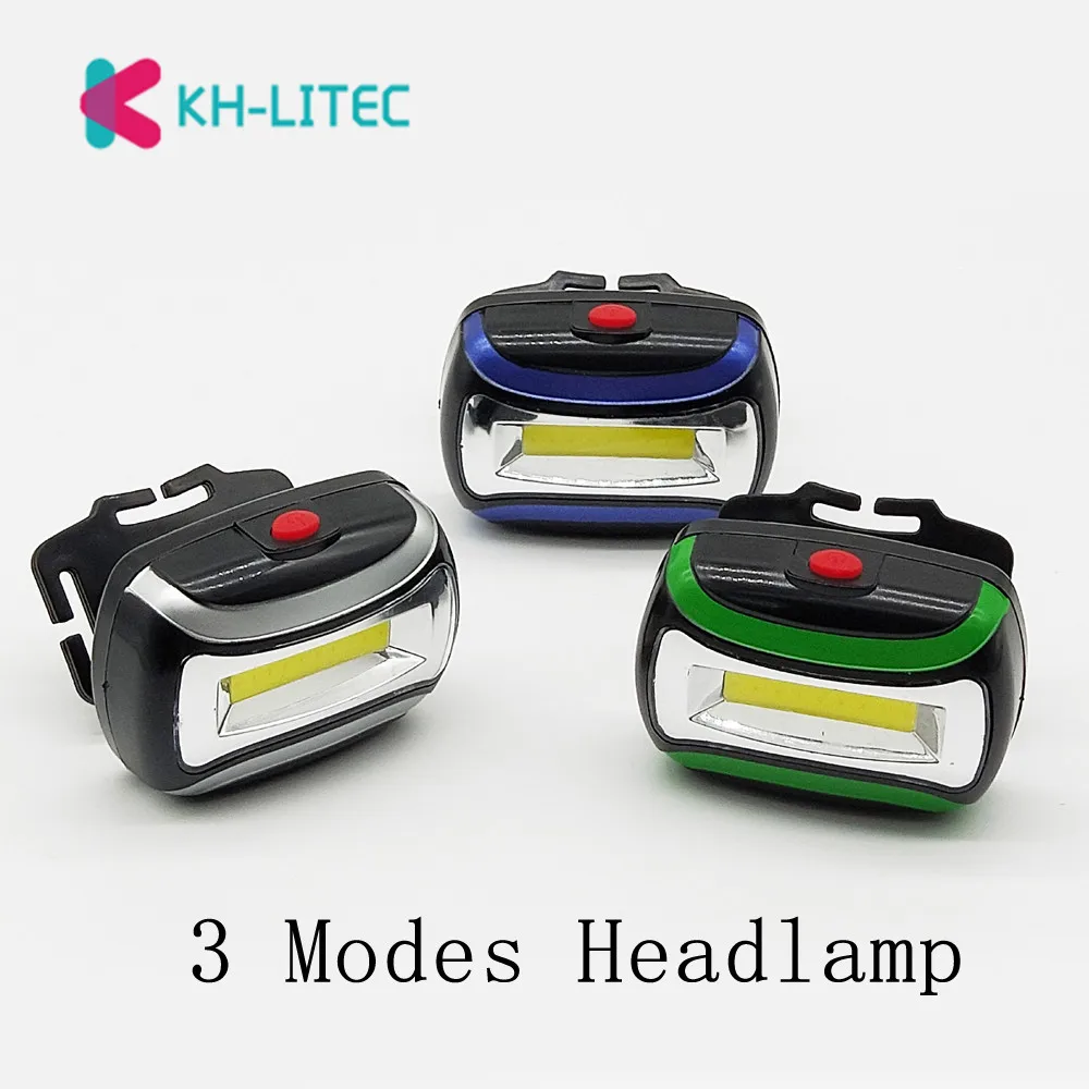COB LED Portable Mini Headlight Night Fishing Headlamp Outdoor Camping Riding Pocket Light 3 Modes Using 3*AAA