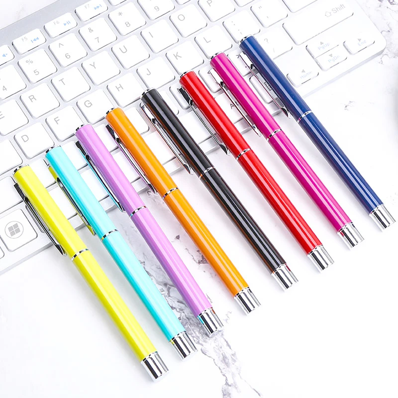 

8 Color Metal Clip Gel Ink Pen Rainbow Cute Ballpoint Pens Kawaii Black Blue Ballpen For Office School Writing Supply Stationery