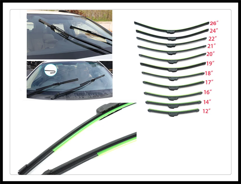 Universal car U-shaped soft frameless auto windshield wiper blade inch for MAN BYD Mini Maruti Suzuki Jaguar Fiat Polaris