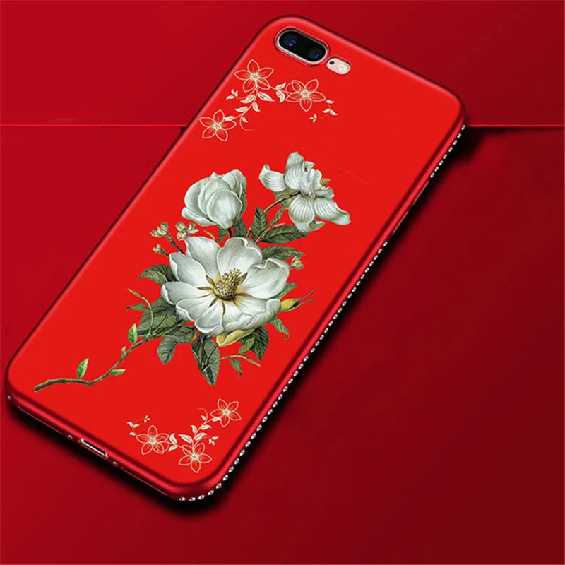 Алмазный цветочный чехол для Iphone 5 5S SE 6s 6 7 8 Plus противоударный ТПУ мягкий X XR XS Max 11