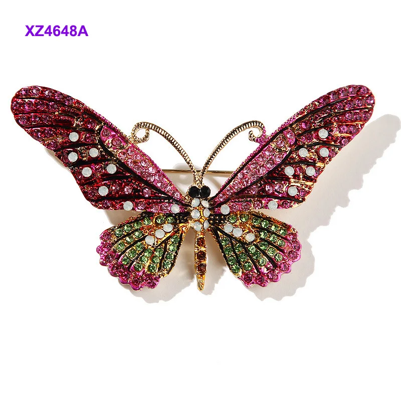 Мода бабочка Броши для женщин насекомое Стразы эмалированная брошь леди костюм одежда ювелирные изделия Аксессуары Рождественский подарок