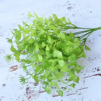 

Creative Simulation 7 Head Fork Eucalyptus Grass Plants Artificial Greenery for Home Wedding Garden Decorations