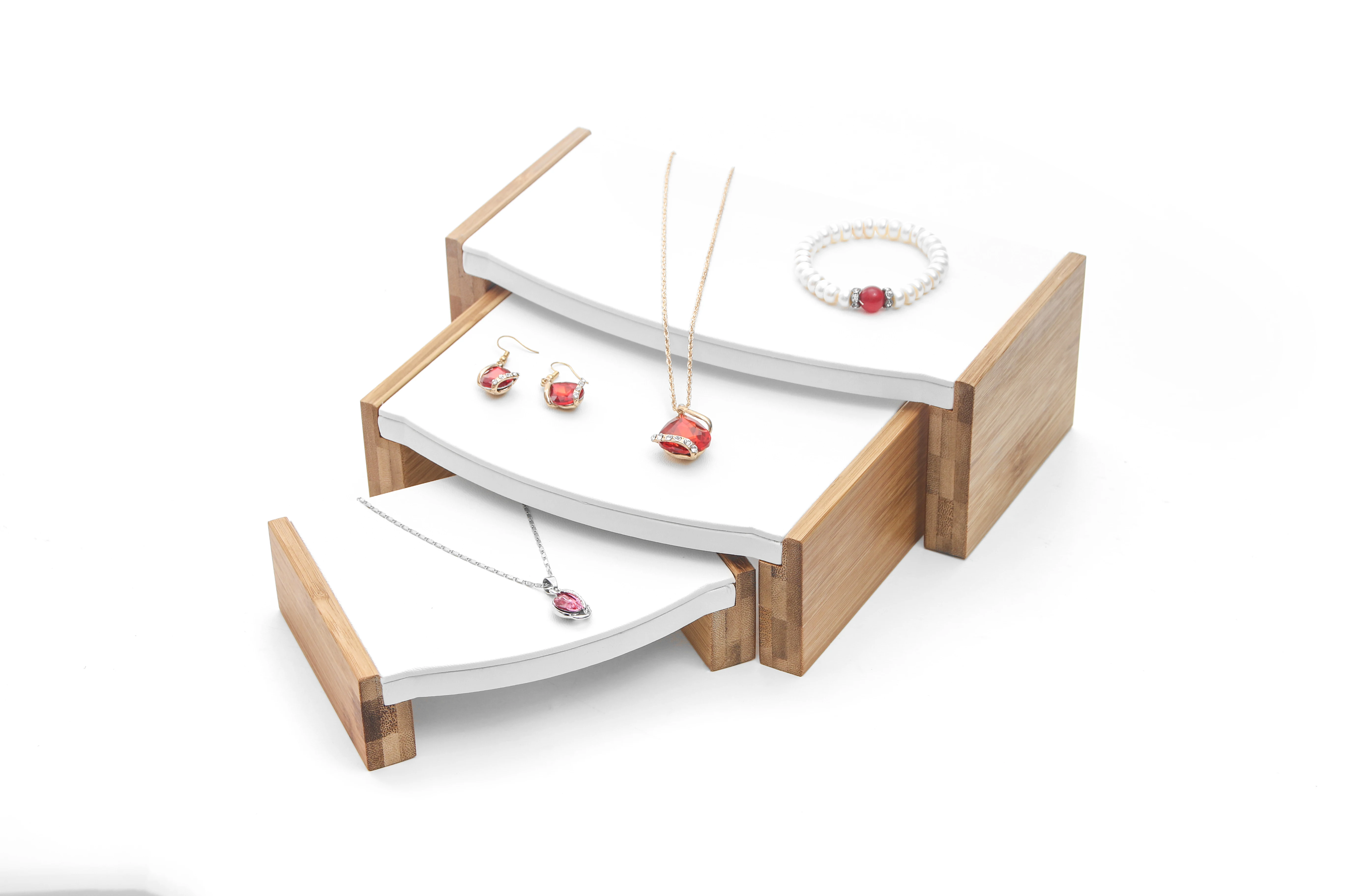 natural-bamboo-wood-jewelry-jade-necklace-ring-jewelry-display-stand-small-stool-three-piece-bracelet-rack-headband-display-card