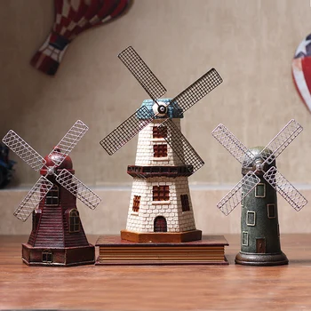 

Retro Dutch Windmill Model Craft Decoration Cafe Living Room TV Cabinet Wine Cabinet Decoration Creative Decoration wy120609
