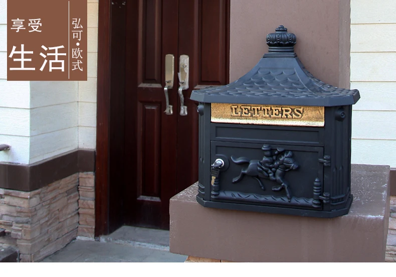 European villa community mailbox retro lock letter box outdoor letter box wall waterproof rain home creative post LB92714