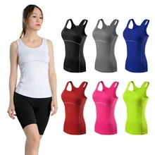 Wholesale Women Fitness Running Yoga Quick Drying Sports Vest Clothes Breathable Solid Color Racerback VestDrop shipping