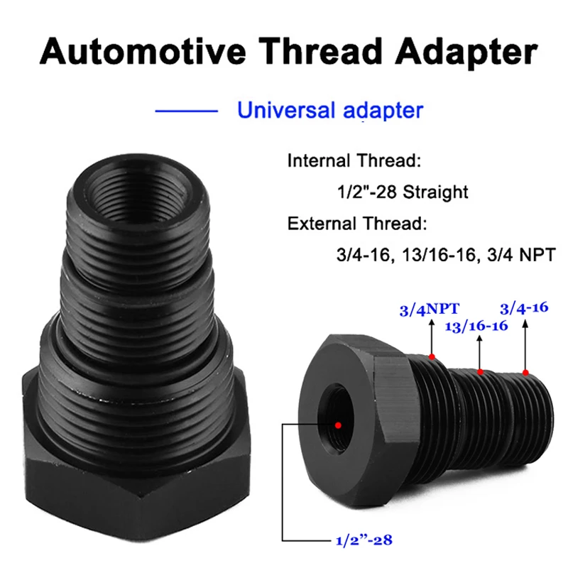 

NEW 1/2-28 To 3/4-16, 13/16-16,3/4-NPT Automotive Threaded Oil Filter Adapter
