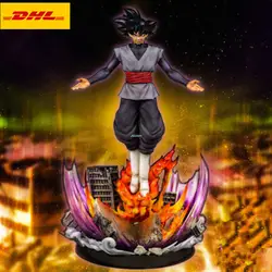 17 "Статуя Dragon Ball Z бюст Saiyan Goku черный полноразмерный портрет светящийся дисплей коробка GK экшн-модель игрушечная коробка 43 см Z2530
