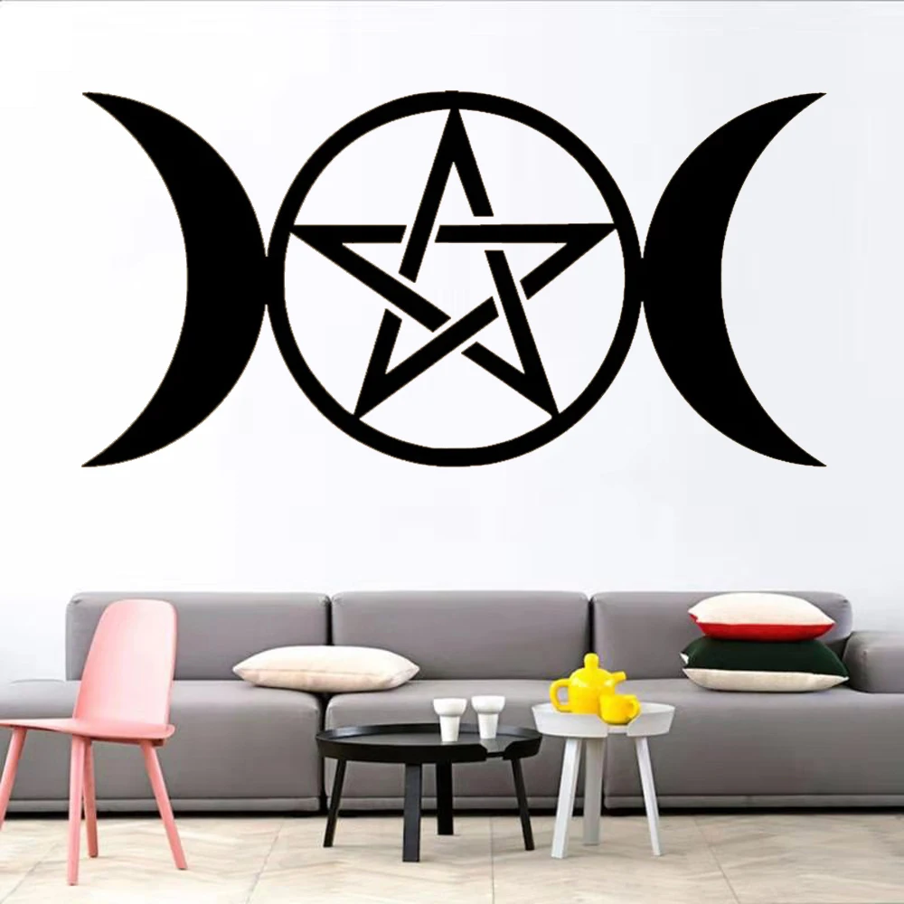 Pagan Stickers Triple Moon Goddess Decal Pentacle Witch Wiccan Pagan Vinyl Goddess Stickers