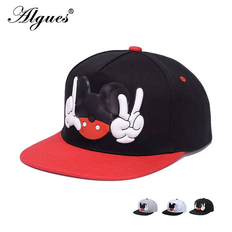 

Men's and Women's Cotton Cartoon Stereo Mickey Hip Hop Hat Spring and Summer Sunshade Flat Baseball Hat Outdoor Sports Cap