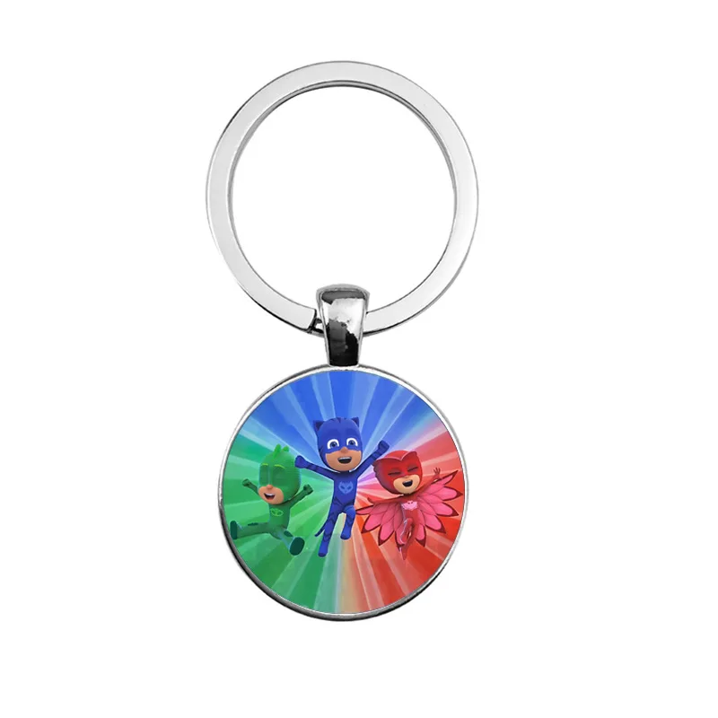 08 Pj Mask Juguete Time Gem Keychain Cartoon Accessories Pendant Catboy Owlette Gekko Toys PJ Masks Costume Decoration Keychain S59 - Цвет: 08
