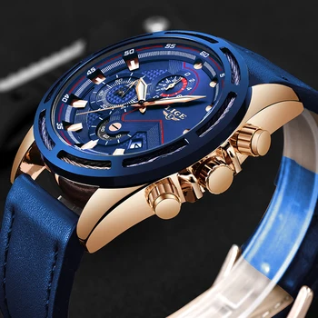 

relogio masculino LIGE Mens Watches Top Brand Luxury Men's Waterproof Military Sport Watch Men Casual Leather Quartz Wristwatch