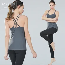 Женский спортивный топ для йоги, майка с открытой спиной, спортивная одежда для фитнеса, плюс размер, майки без рукавов Беговая борцовка, быстросохнущая