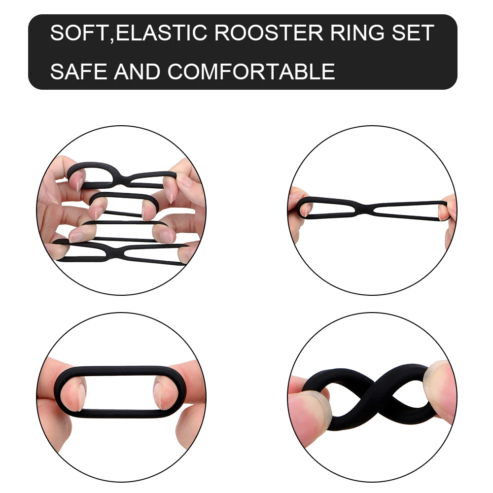 Cock Ring Set For Men Delaying Ejaculation Rubber Enhancement_voghion.com