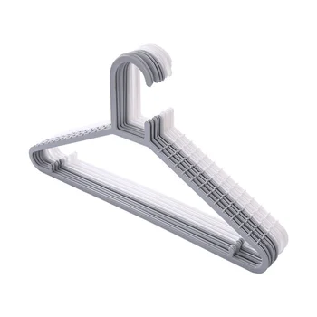 

10pcs Clothes Bracket Traceless Clothes Hanger Skidproof Hanger Grey White