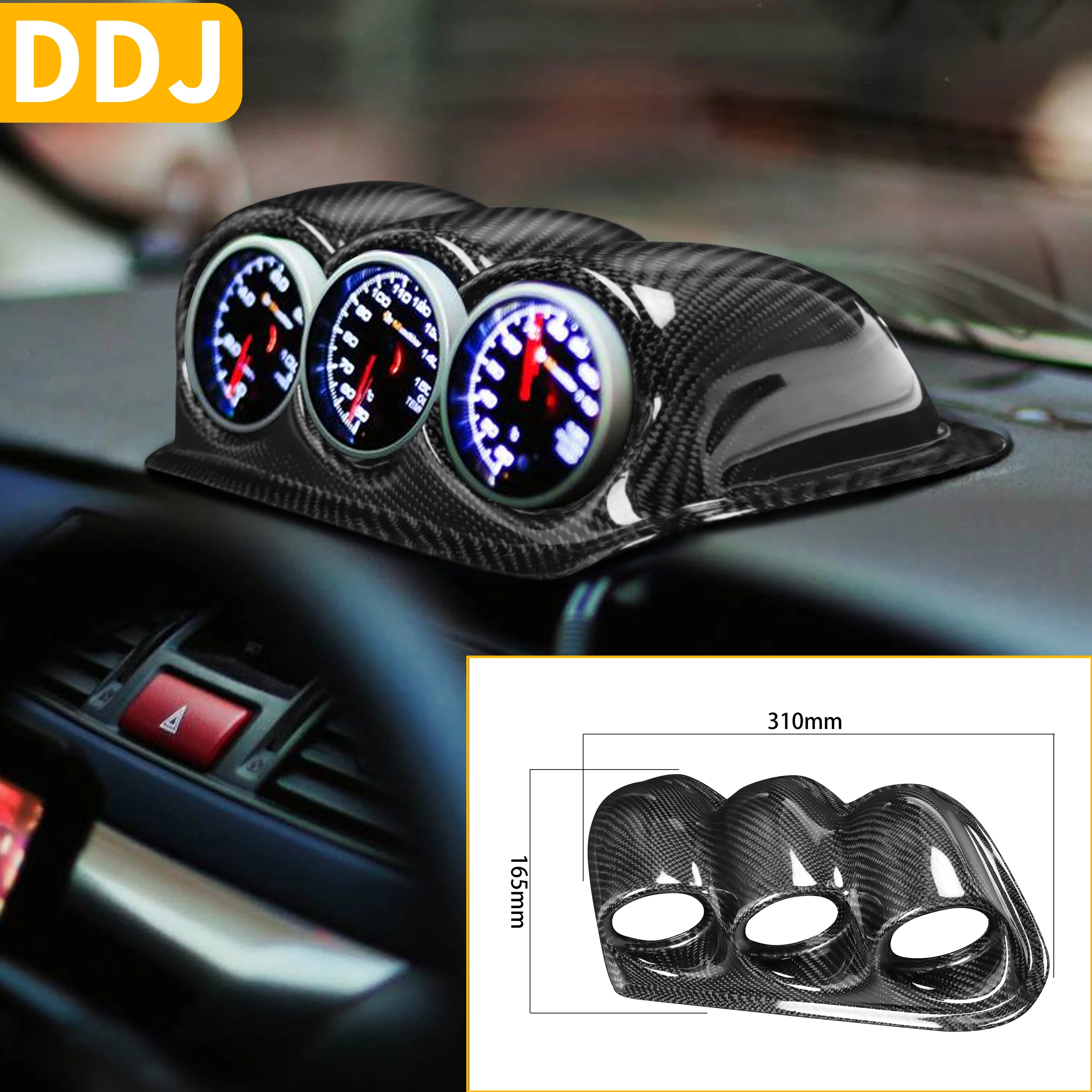 For Mitsubishi Lancer Evo 7 8 9 Mr Carbon Fiber Authenti Dashboard Rexpeed Triple Gauge Pod 52mm