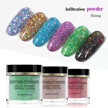 

10ml/box Dipping Powder Holographic Laser Nail Glitter pigment Manicure Nail Art Glitter Powder Decoration Nail Accessoires