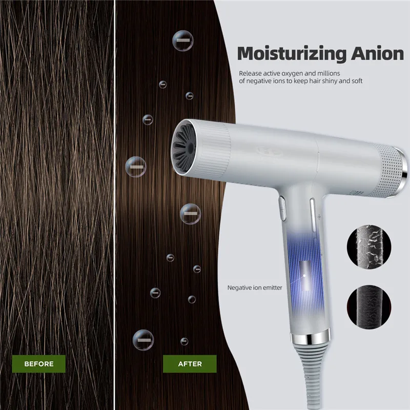 Secador de Cabelo Cabeleireiro com Função 3 em 1 Profissional Íons Negativos Poderoso Vento Quente - Frio Memória 50 6 de cabelo cabeleireiro com função memória 50