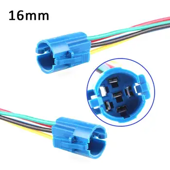 

16mm 19mm Push Button Switch Flat Pins Type Switch Connector Push Button Socket Plug Wire