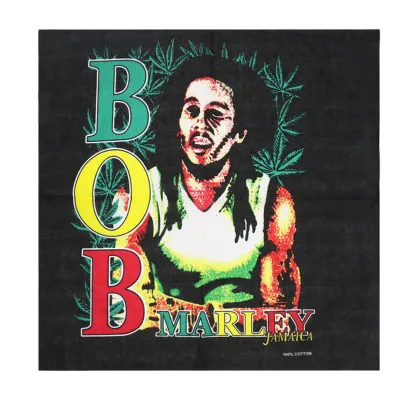 FOXMOTHER Hip Hop Punk Cotton Reggae Jamaica Green Weed Leaf Bandana Headwear For Mens - Цвет: Белый