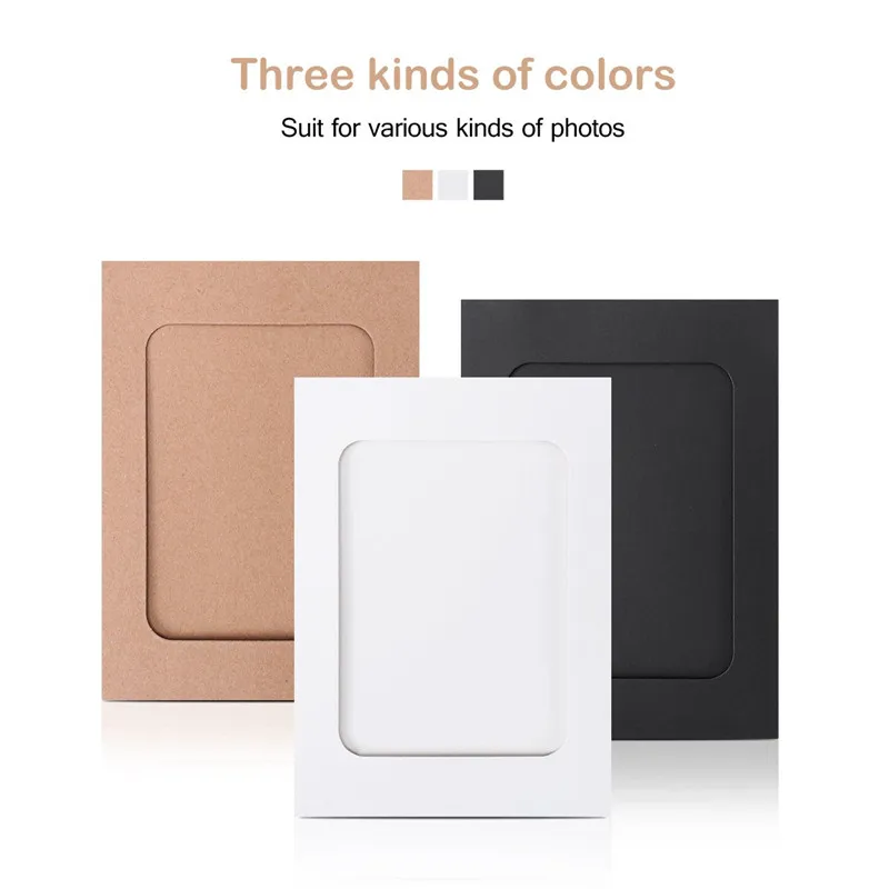 Photo Frame Wood Canvas Frame Wood Photo Frame Wood Frame Wood Picture Frame Art Frames 10 Pcs Combination Paper Frame with Clips DIY Kraft Paper Picture Frame Hanging Wall Photos Album 2M Rope Home Decoration Craft