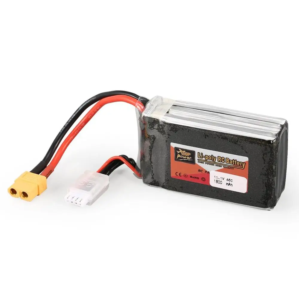 

ZOP Power LiPo Battery 11.1V 1800mAh 65C 3S Lipo Battery XT60 Plug For RC Quadcopter Drone Helicopter Car Airplane