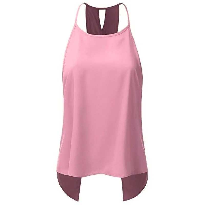 

Women Sleeveless Top Cross Back Pink Tank Top Plus Size Little Mermaid Womens Clothing