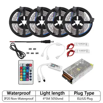 

High Power SMD5050 LED Strip Lights Kit Smart Home WiFi APP remote Control Strip Light Work With Alexa set AC110-240V 20M 20A