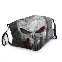 Máscaras de teste padrão do punisher, máscaras reutilizáveis, máscaras anti-nevoeiro e poeira, máscaras protetoras com filtros, máscaras do respirador