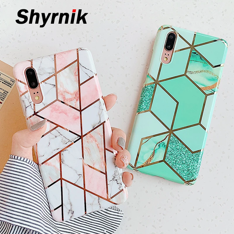 Marble Phone Case For Huawei P40 Lite P30 Pro P20 Shell Mate 30 20 Back Cover on Luxury Smooth IMD Silicon Coque Art Splice Capa | Мобильные