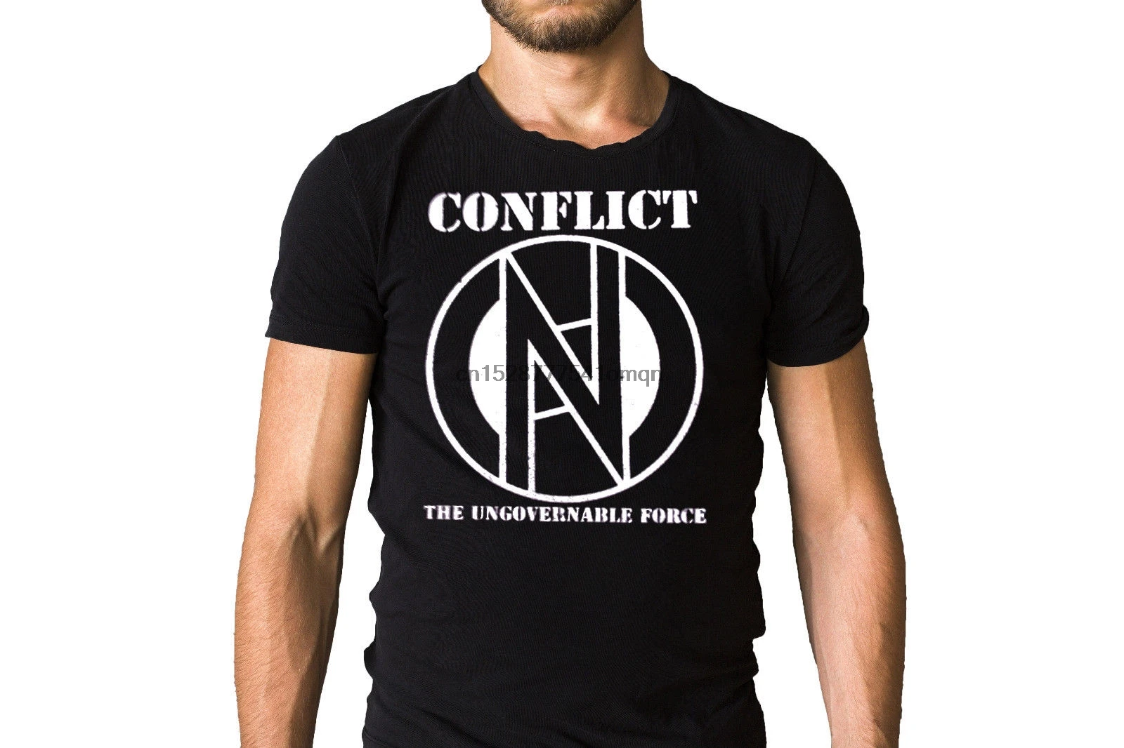 Conflict The Ungovernable Force 1986 альбом Вдохновленный логотип черная футболка 100% хлопок T
