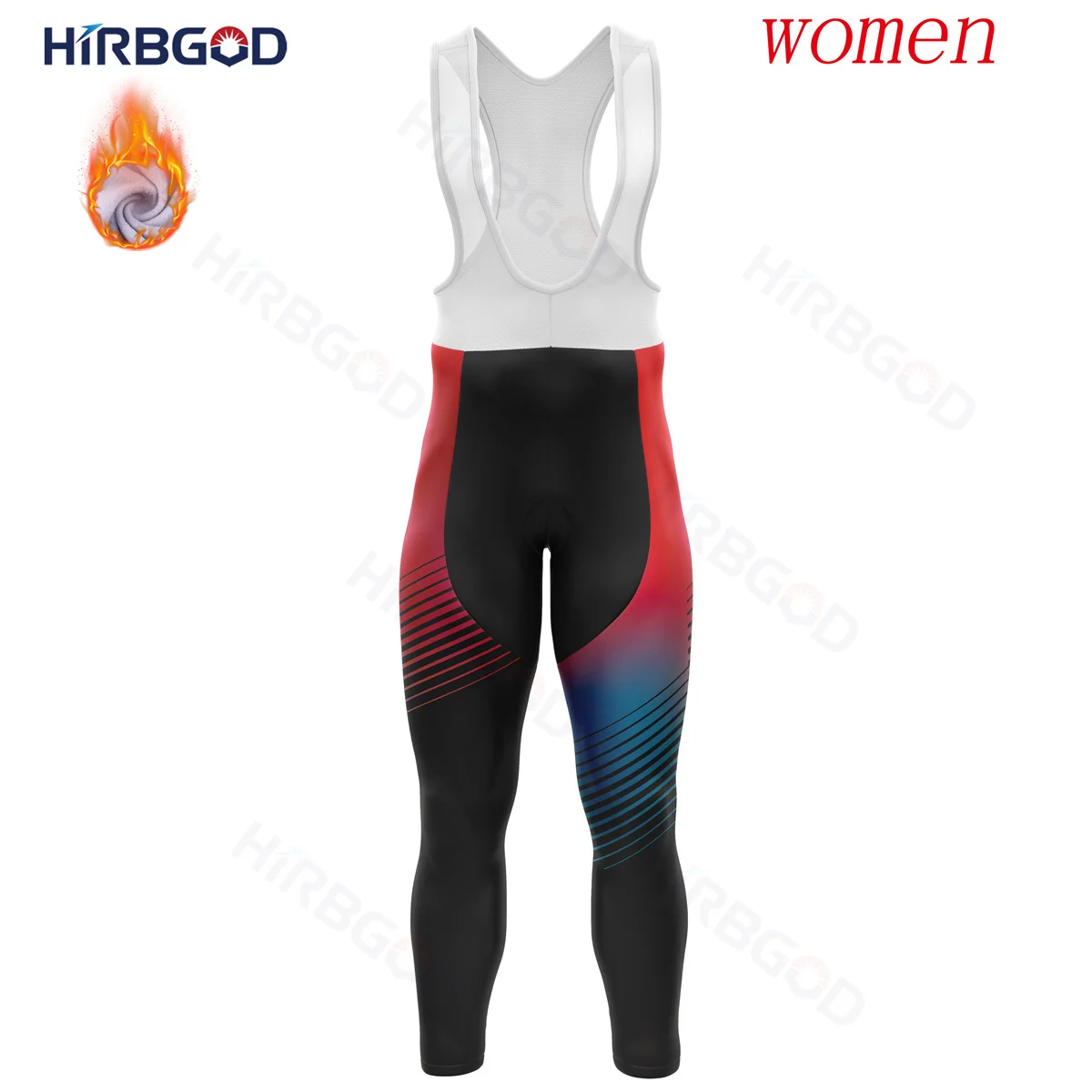 HIRBGOD Women's Red Black Cycling Pants Road Mountain Bike Bicycle Tights with Gel Pad Mtb Riding Cycling Tight TYZ1020-20