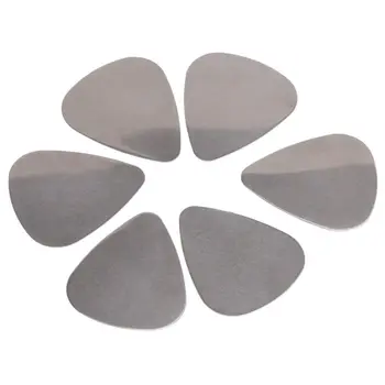 

6x Stainless Steel Guitar Picks - Silver