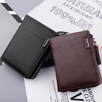 

Fashion Zipper Short Men Wallet Vintage Male Coin Purse Card Holder Business Brief Small Clutch Bag Money Wallet For Men #BL5