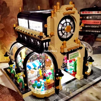 

IN stock MOULD KING 16019 Street View MOC Botanical Garden With Led Lights Set Building Blocks 3D Model Bricks for Kids Toys