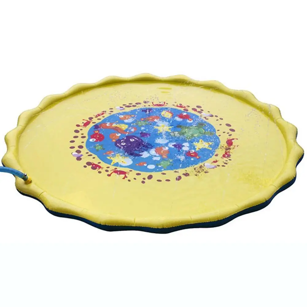 Sprinkler Splash Pad, 68inch Water Splash Play Mat Toddler Water Toys Outdoor Fountain Play Mat for Boy Girl Kids Outdoor Party 8