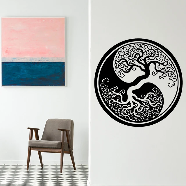 Stickers Muraux,Sticker Mural Zen Yin Yang Arbre De Style