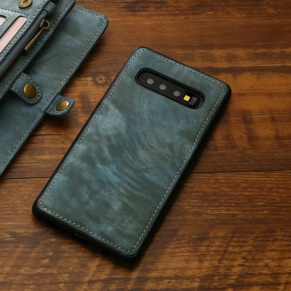 Магнитный винтажный кожаный и Мягкий ТПУ силиконовый чехол-накладка для samsung Galaxy S10 Plus S10e чехол для телефона s A30 A40 A50 A80 A70