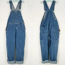 Горячие мужские джинсовые нагрудники мужские свободные Ретро стиль Японский Джокер нагрудники сиамские брюки американская Свободная рабочая одежда сиамские брюки