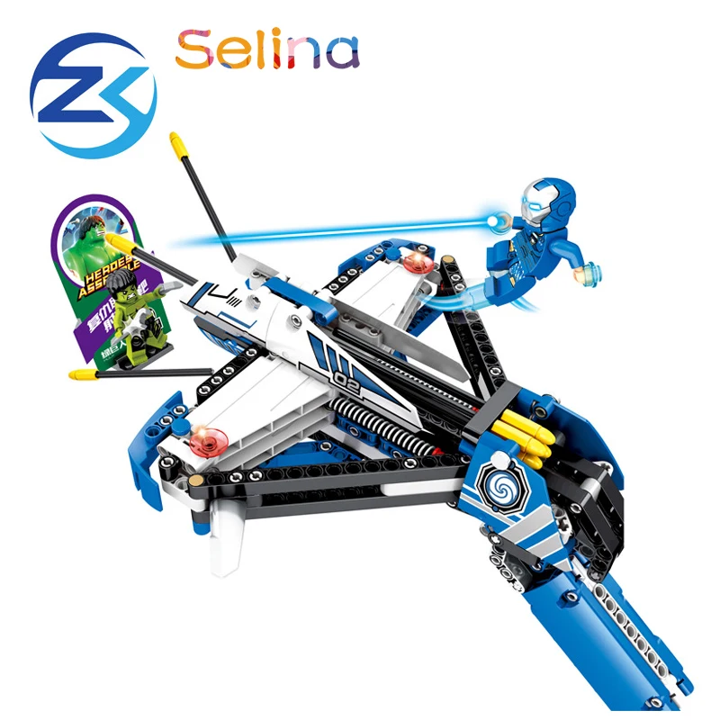 

322pcs Shooting Building Blocks Compatible Technic Gun man figures Bricks Weapon Crossbow Bow toys for childen