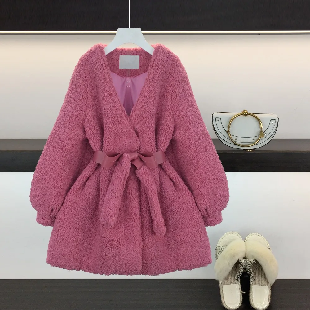 Осень зима новое плюшевое пальто из искусственного меха шикарное пальто женское модное корейское меховое пальто 2 цвета толстое пальто