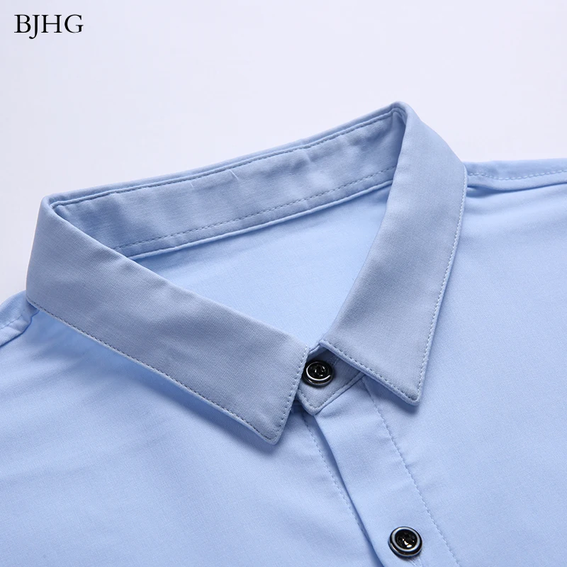 2019 New Fashion Brand Designer Shirt Men Dress Shirts Slim Fit Streetwear Long Sleeve Korean High 5