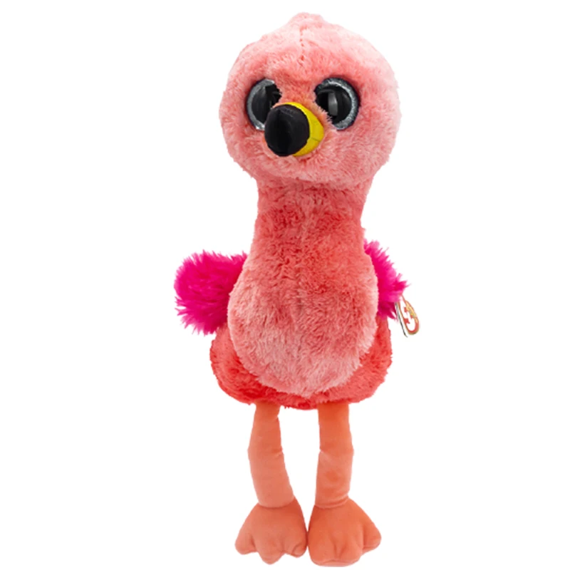 New Ty Beanie Boos 6" Sparkle Red Flamingo Gilda Plush Stuffed Toy Gift 
