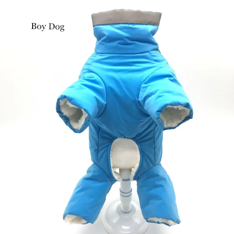 blue for boy Зимняя одежда для домашних животных для собак Светоотражающая Водонепроницаемая курта для собак теплые флисовые комбинезоны для щенка чихуахуа французская одежда для бульдога - Цвет: blue for boy