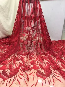 

2020 red African French Tulle Lace Fabric green High Quality Lace Nigerian Sequence Net Lace Material For Women Dress